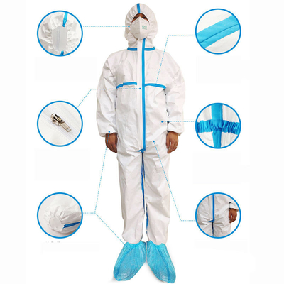 ISO13485 τα προστατευτικά ενδύματα στεγανοποιούν τις αντιστατικές φόρμες Jumpsuit με την πλεκτή μανσέτα